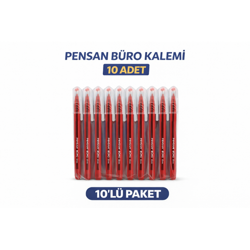Pensan B�ro 2270 K�rm�z� T�kenmez Kalem 1.0 mm Medium Yerli �retim 10 Adet