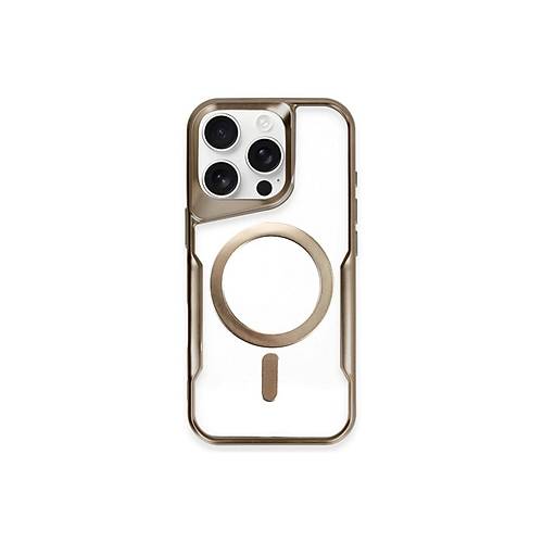 iPhone 11 Pro Max K�l�f Boyi Magsafe Silikon Kapak - Kahverengi