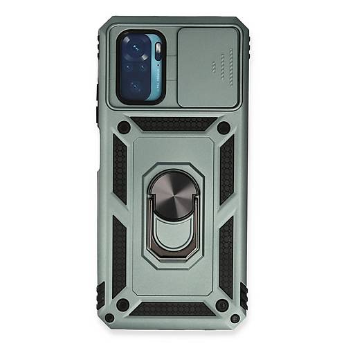 Redmi Note 10 K�l�f Pars Lens Y�z�kl� Silikon - Ye�il