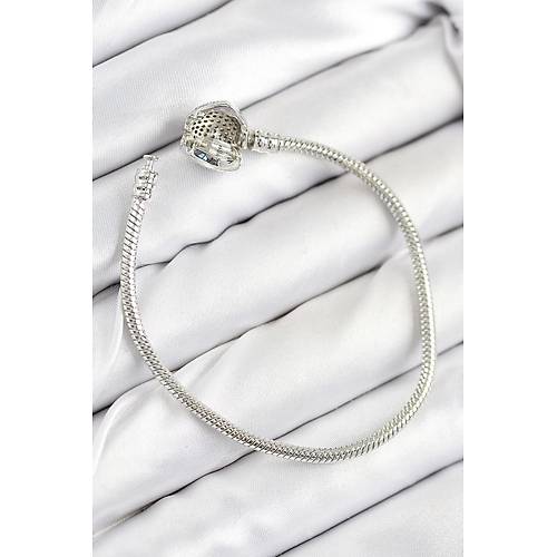 Pirin� Charm Zirkon Ta�l� Kalp Model G�m�� Renk Kad�n Bileklik