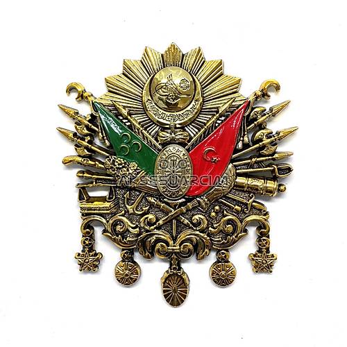 LG-NKT506 - Osmanl� Devlet Armas� Kabartma Logo Vidal� B�y�k 12x11cm Gold
