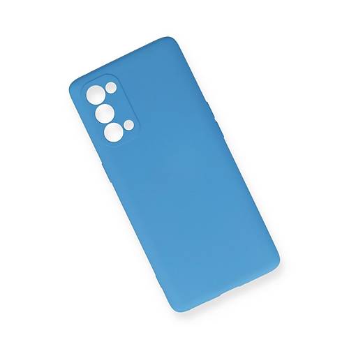 Reno 5 Pro K�l�f Nano i�i Kadife Silikon - Mavi