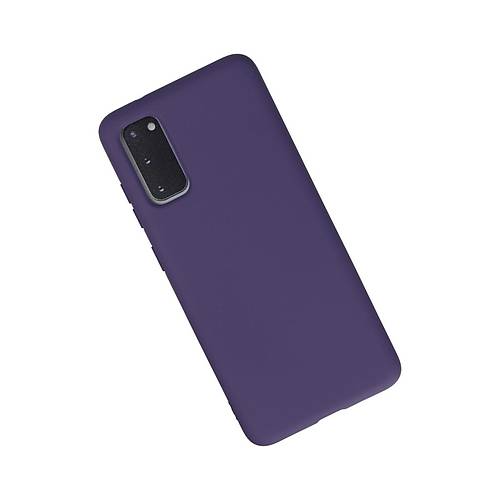 Galaxy S20 K�l�f Nano i�i Kadife Silikon - Mor
