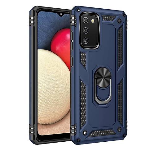 Galaxy A02S K�l�f Sofya Y�z�kl� Silikon Kapak - Lacivert