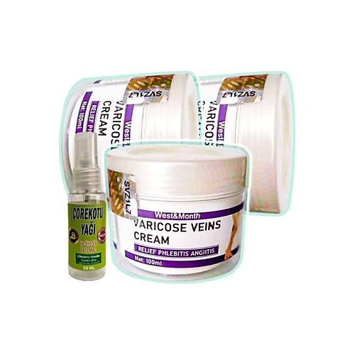 West & Month Varicose Veins Bak�m Kremi 100 ml x 3 adet + ��rek Otu Ya�� 30 ml