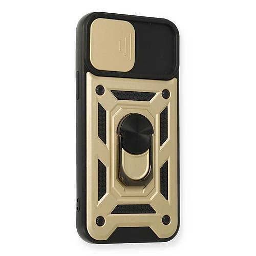 iPhone 12 Pro K�l�f Pars Lens Y�z�kl� Silikon - Gold