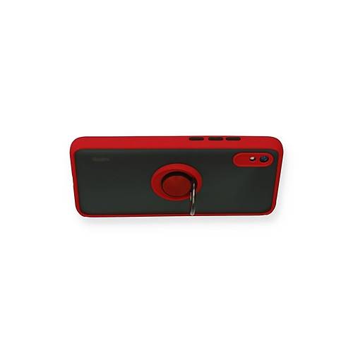 Redmi 9A K�l�f Montreal Y�z�kl� Silikon Kapak - K�rm�z�