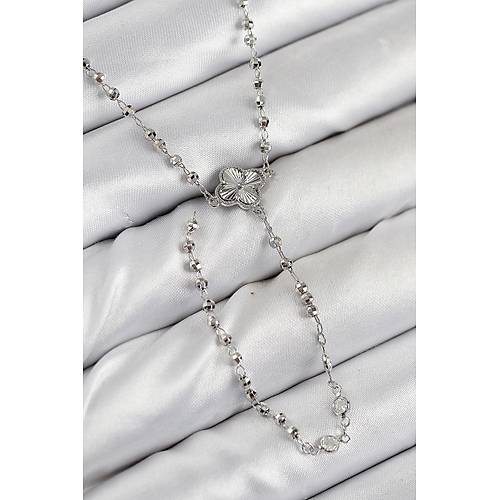 Pirin� Zirkon Ta�l� Yonca Model G�m�� Renk Kad�n Y Kolye