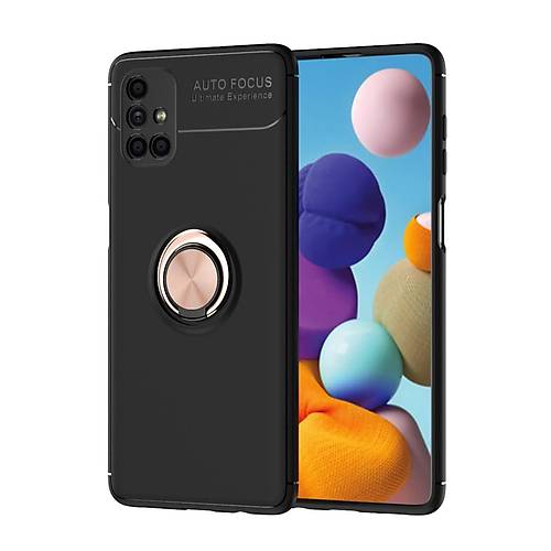 Galaxy M51 K�l�f Range Y�z�kl� Silikon - Siyah-Gold