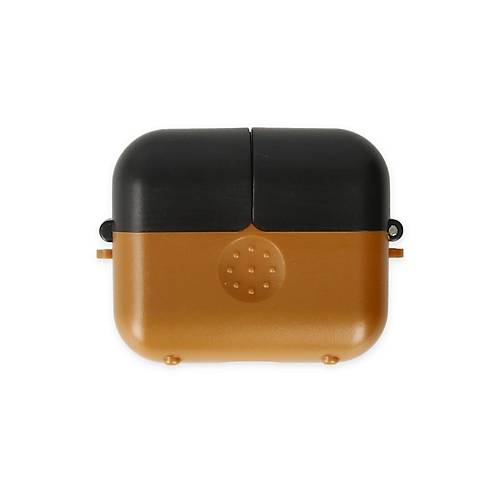Airpods 3 (3.nesil) Basmal� K�l�f - Kahverengi-Siyah