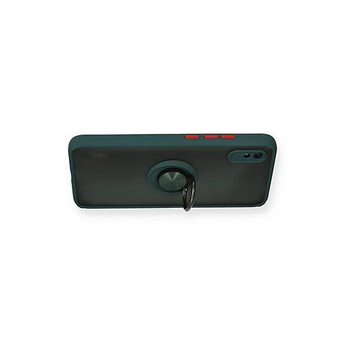 Redmi 9A K�l�f Montreal Y�z�kl� Silikon Kapak - Ye�il