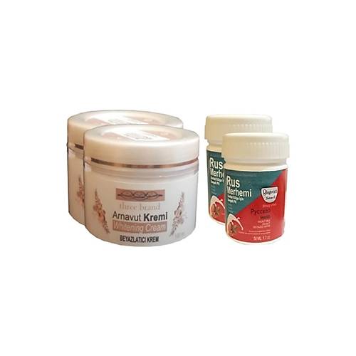 Three Brand V�cut Kremi 100 ml Arnavut Kremi 2 Adet + Rus Merhemi 50 ml 2 Adet
