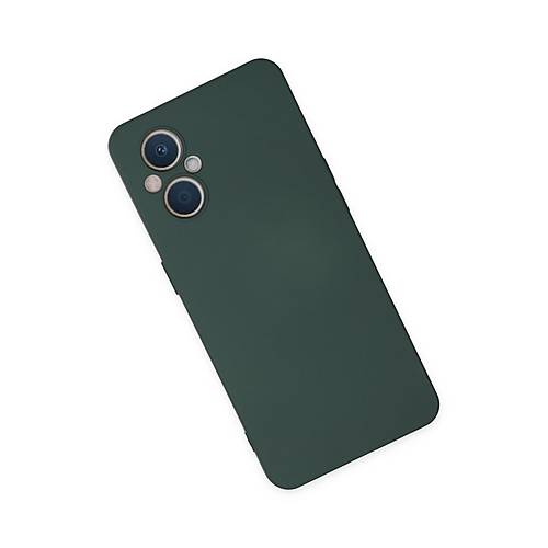 Reno 7 Lite K�l�f Nano i�i Kadife Silikon - Koyu Ye�il