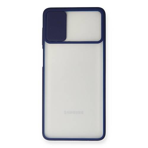 Galaxy M51 K�l�f Palm Buzlu Kamera S�rg�l� Silikon - Lacivert