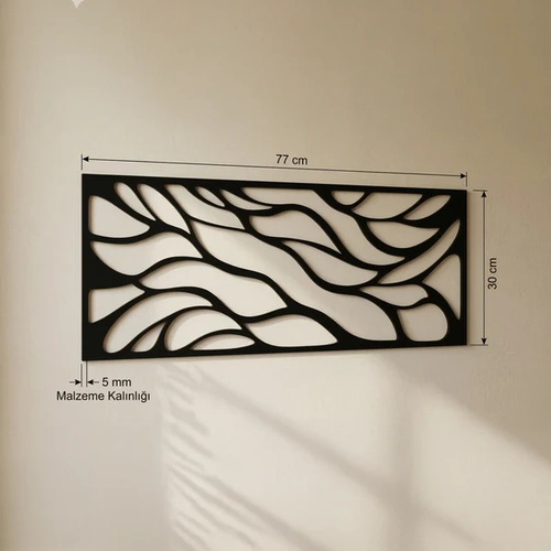 Soyut Desenli Duvar Tablosu MDF Lazer Kesim Modern Minimal Estetik Duvar S�s�