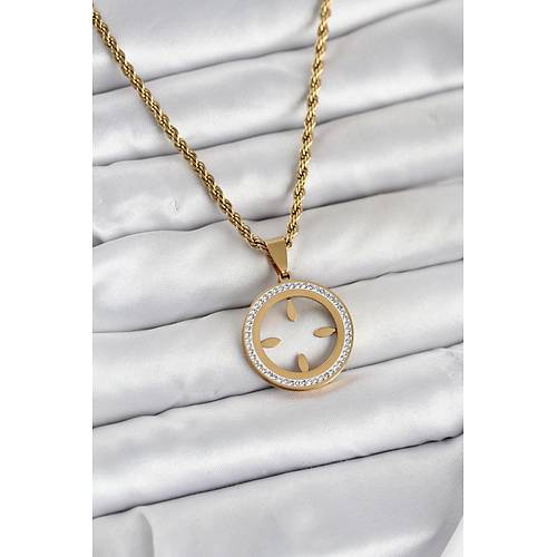 316L �elik Burgu Zincir Model �eyrek Tak�labilir Kad�n Kolye