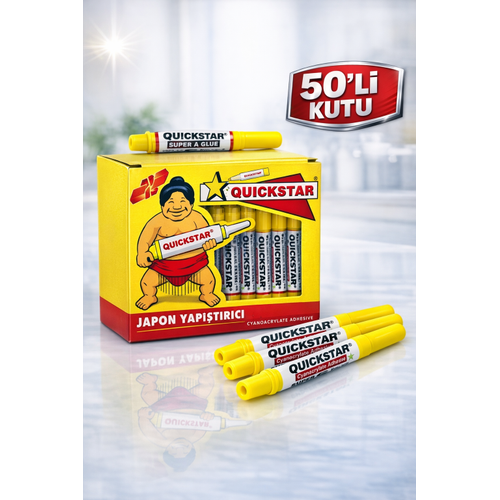Quickstar Japon Yap��t�r�c� 3g S�per Glue Siyanoakrilat H�zl� Yap��t�r�c� 50 Adet