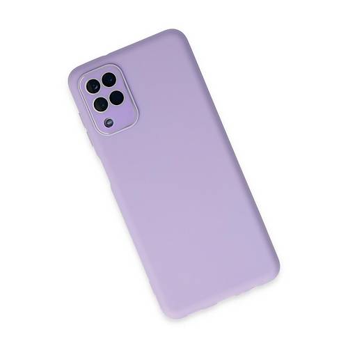 Galaxy A22 K�l�f Lansman Glass Kapak - Lila