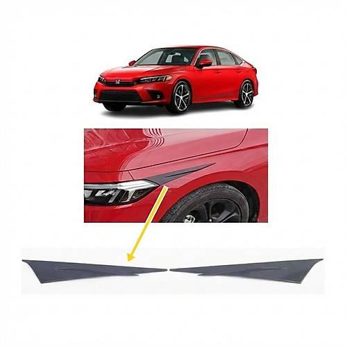 Honda Civic FE1 2022 ve Sonras� Far �st� Ka�� ��tas� Piyano Black 2 Par�a