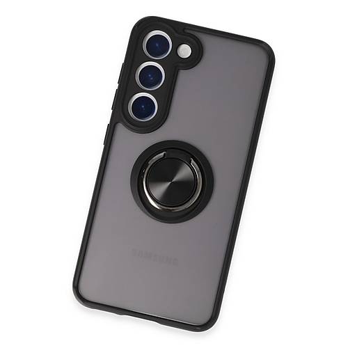 Galaxy S23 K�l�f Montreal Y�z�kl� Silikon Kapak - Siyah