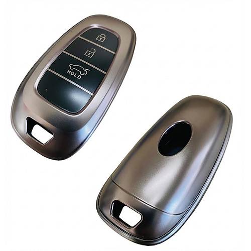 Hyundai Tucson 2022 ve Sonras� Uyumlu 3 Buton Silikon Oto Anahtar Kumanda Kab� K�l�f Gri