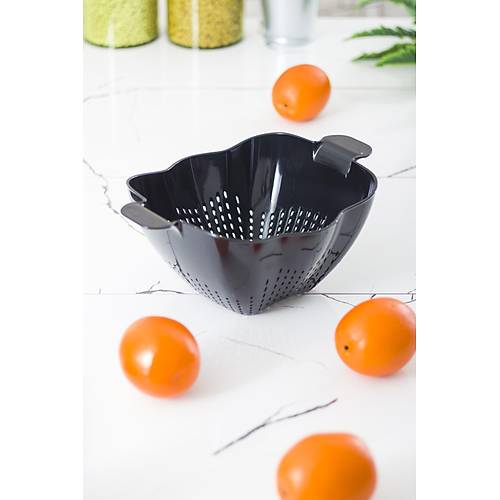 Akrilik Siyah Makarna S�zge�i & Sebze Meyve S�zge�i Siyah (32 * 23 Cm)