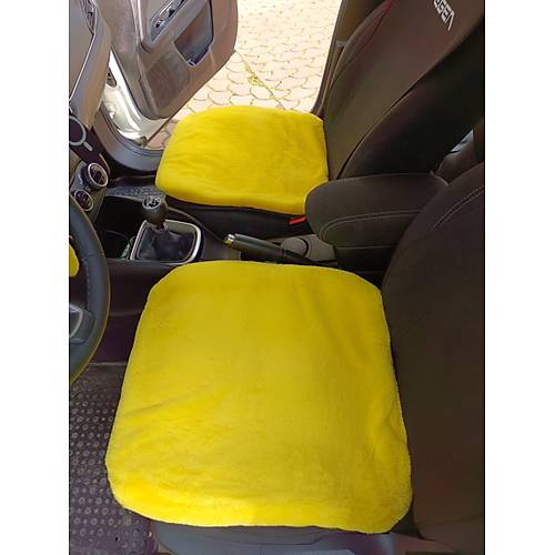 Yumu�ak T�yl� Pelu� Serme Oto Koltuk Koruyucu Minder K�l�f �n 2'li Sar�