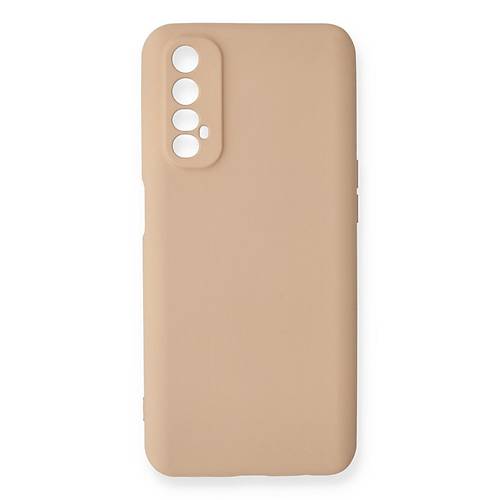 Realme 7 K�l�f Nano i�i Kadife Silikon - Pudra