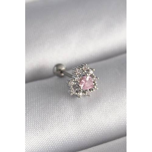 316L �elik G�m�� Renk Zirkon Ta�l� Kalp Tragus Piercing