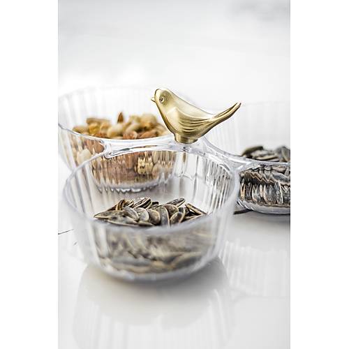 Akrilik Gold Ku�lu �erezlik Sunumluk �ekerlik �effaf ( CAM & PORSELEN DE��LD�R )