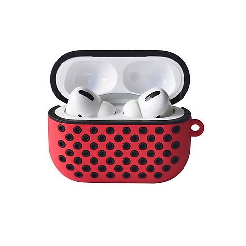 Airpods Pro 2 (2.nesil) Spor Delikli K�l�f - K�rm�z�-Siyah