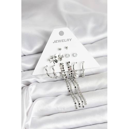 Pirin� G�m�� Renk 6 �ift Kad�n K�pe