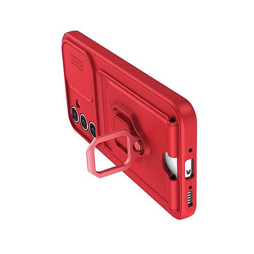 Galaxy A56 K�l�f Zuma Kartvizitli Y�z�kl� Silikon - K�rm�z�