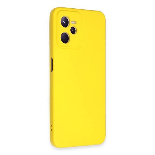 Realme C35 K�l�f Nano i�i Kadife Silikon - Sar�