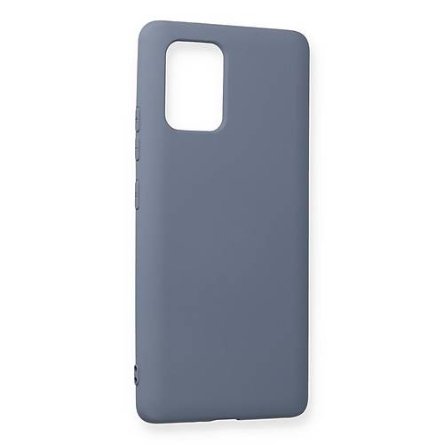 Galaxy A91 / S10 Lite K�l�f Nano i�i Kadife Silikon - Gri