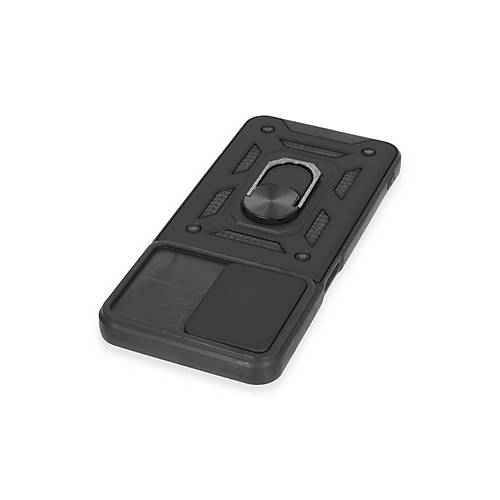 Realme C35 K�l�f Pars Lens Y�z�kl� Silikon - Siyah