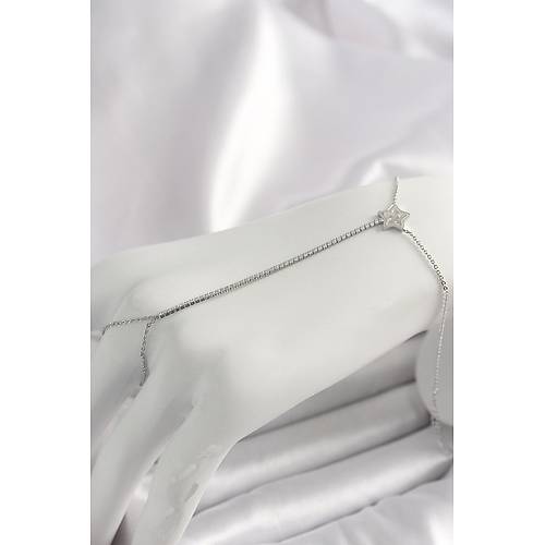 Pirin� G�m�� Renk Su Yolu Zirkon Ta�l� Y�ld�z Model Kad�n �ahmeran