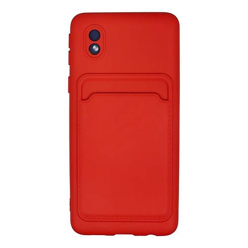 Galaxy A01 Core K�l�f Kelvin Kartvizitli Silikon - K�rm�z�