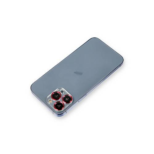iPhone 13 Pro Max Metal Kamera Lens Koruma Cam - K�rm�z�