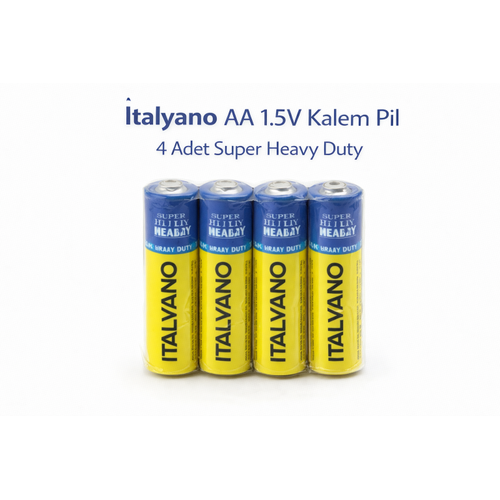 �talyano AA 1.5V Kalem Pil 4 Adet Super Heavy Duty 1 Paket