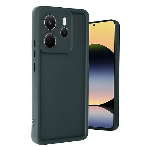 Redmi Note 14 4G K�l�f Viera Silikon - Koyu Ye�il