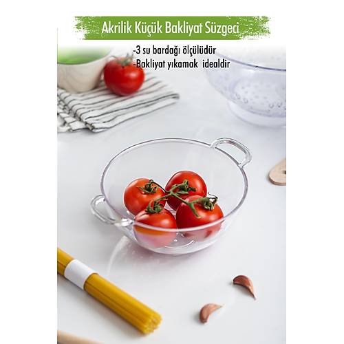 Akrilik �effaf Mini Pirin� S�zge�i & Bakliyat S�zge�i (3 Su Barda�� �l��l�)