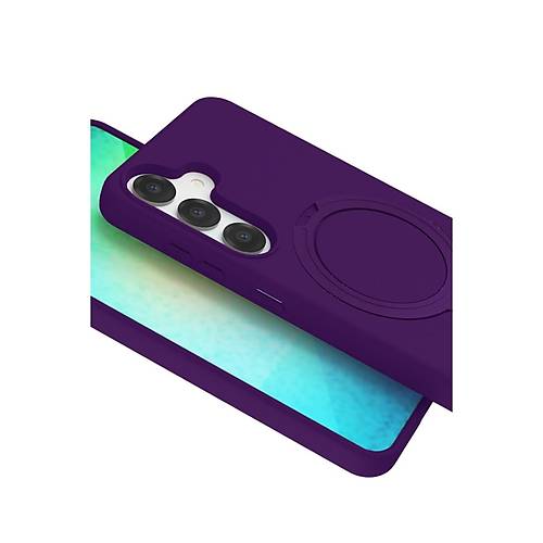 Galaxy S25 Regal Magsafe Standl� Kapak - Derin Mor