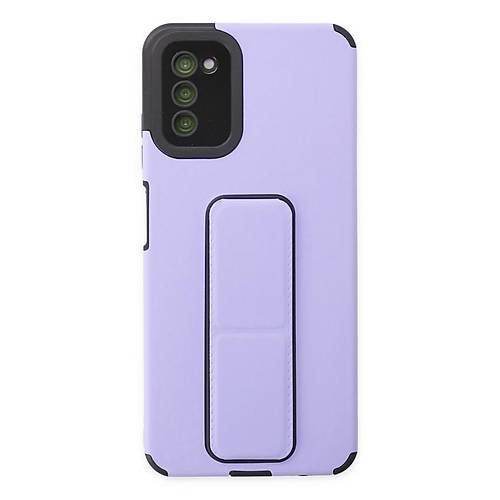 Galaxy A03S K�l�f Mega Standl� Silikon - Lila