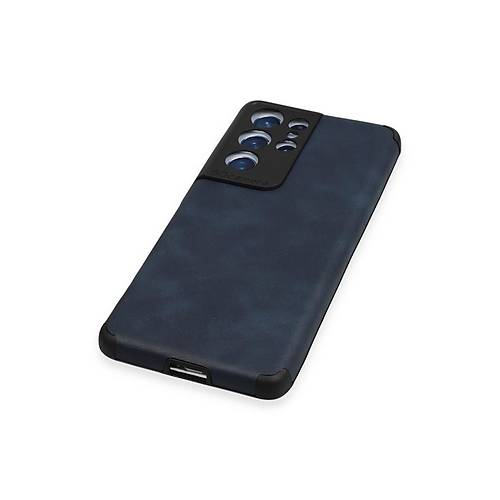 Galaxy S21 Ultra K�l�f Loop Deri Silikon - Lacivert
