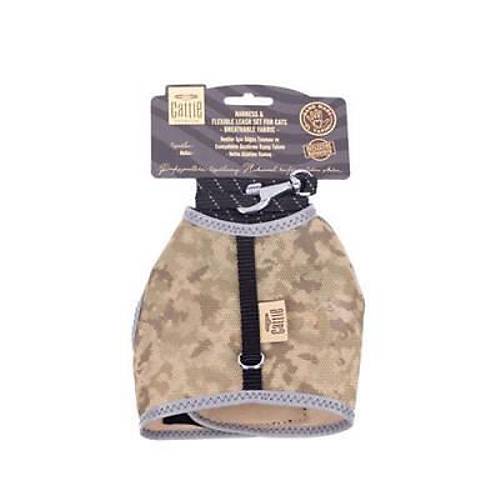 Haval� Dokuma Kedi G���s ve Gezdirme Tasmas� Large Kamuflaj 1,5x30-40 Cm