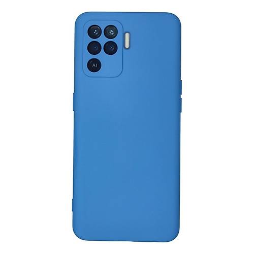 Reno 5 Lite K�l�f Nano i�i Kadife Silikon - Mavi