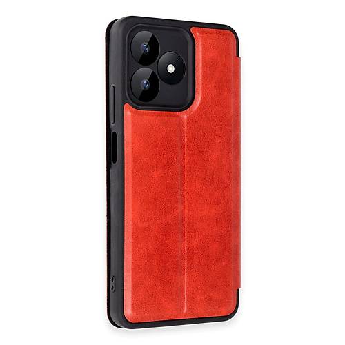 Realme Note 50 4G K�l�f Flip Cover - K�rm�z�
