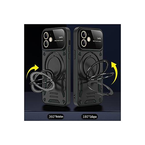 iPhone 11 K�l�f Joy Lens Standl� Kapak - Lacivert