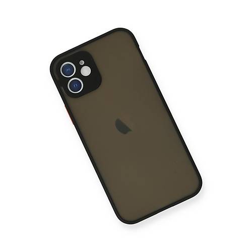 iPhone 12 Mini K�l�f Montreal Silikon Kapak - Siyah